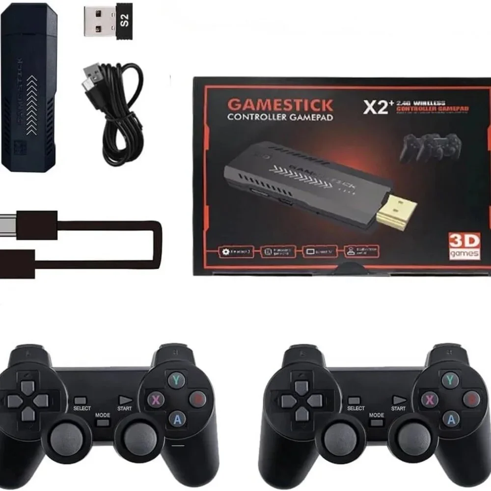 4K HDMI TV Game Stick Console Built-in 64 GB- 20 000 Games  2 Controls